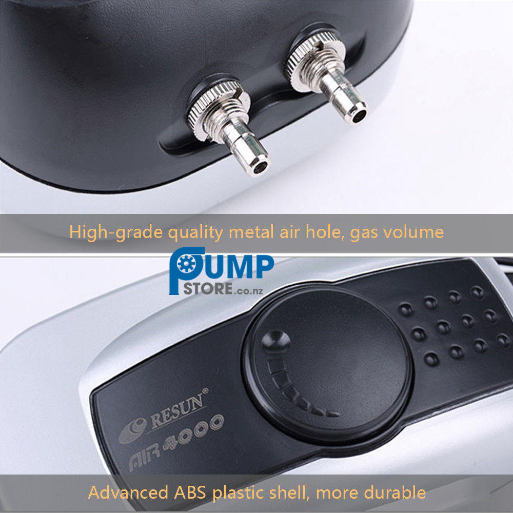 Resun Air Pump OZ Plug AIR-4000 320L/H Adjustable Air Pump Aquarium Fish Tank 
